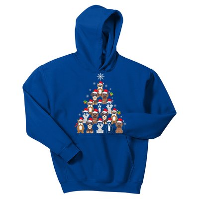 Dog Christmas Tree Funny Christmas Lights Xmas Kids Hoodie