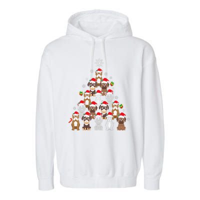 Dog Christmas Tree Funny Christmas Lights Xmas Garment-Dyed Fleece Hoodie