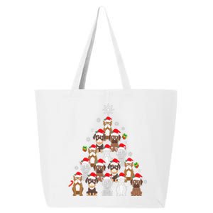 Dog Christmas Tree Funny Christmas Lights Xmas 25L Jumbo Tote