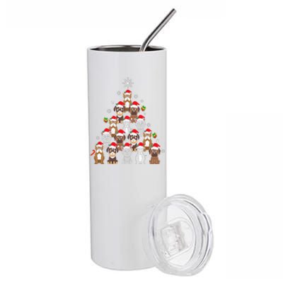 Dog Christmas Tree Funny Christmas Lights Xmas Stainless Steel Tumbler