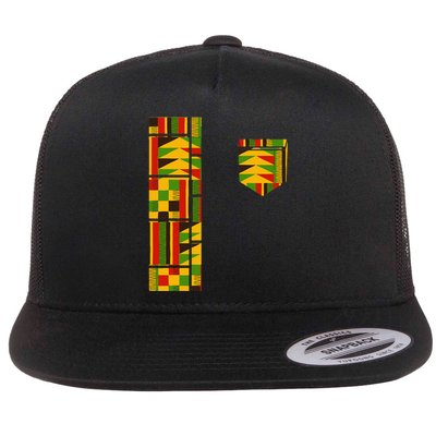 Dashiki Costume Traditional African Kente Flat Bill Trucker Hat