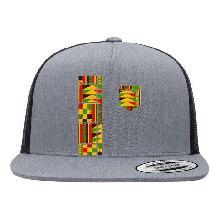 Dashiki Costume Traditional African Kente Flat Bill Trucker Hat