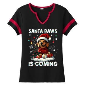 Dachshund Christmas Tree Lights Decorations Dog Lover Xmas Ladies Halftime Notch Neck Tee