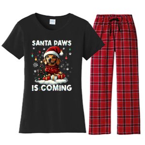 Dachshund Christmas Tree Lights Decorations Dog Lover Xmas Women's Flannel Pajama Set