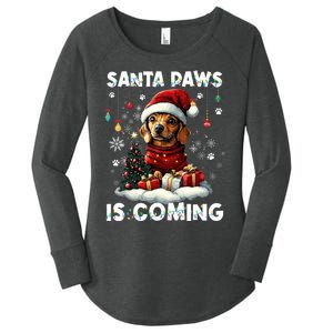 Dachshund Christmas Tree Lights Decorations Dog Lover Xmas Women's Perfect Tri Tunic Long Sleeve Shirt