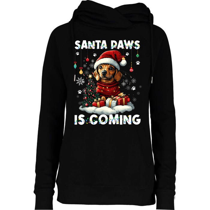 Dachshund Christmas Tree Lights Decorations Dog Lover Xmas Womens Funnel Neck Pullover Hood