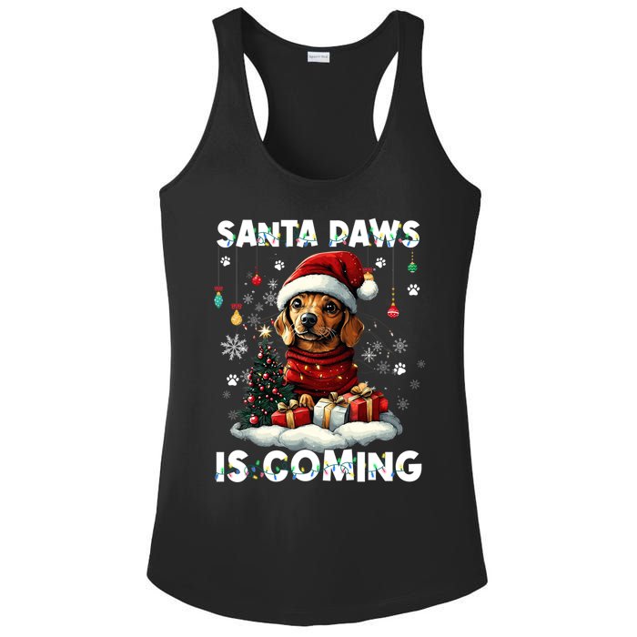 Dachshund Christmas Tree Lights Decorations Dog Lover Xmas Ladies PosiCharge Competitor Racerback Tank