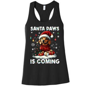 Dachshund Christmas Tree Lights Decorations Dog Lover Xmas Women's Racerback Tank