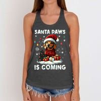 Dachshund Christmas Tree Lights Decorations Dog Lover Xmas Women's Knotted Racerback Tank