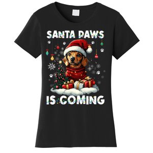 Dachshund Christmas Tree Lights Decorations Dog Lover Xmas Women's T-Shirt