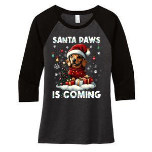 Dachshund Christmas Tree Lights Decorations Dog Lover Xmas Women's Tri-Blend 3/4-Sleeve Raglan Shirt