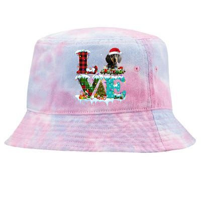 Dachshund Christmas Tree Lights Santa Dog Xmas Gift Tie-Dyed Bucket Hat