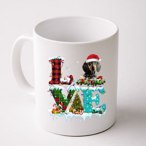 Dachshund Christmas Tree Lights Santa Dog Xmas Gift Coffee Mug