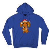 Dachshund Christmas Tree Dachshund Santa Hat Light Xmas Gift Hoodie