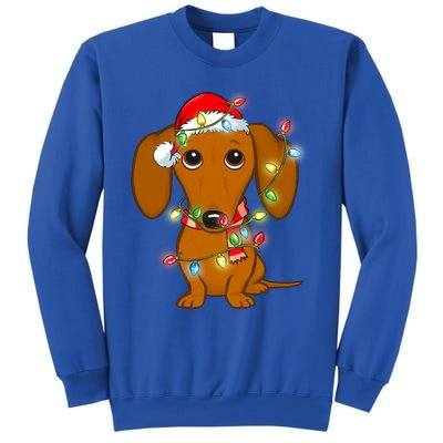 Dachshund Christmas Tree Dachshund Santa Hat Light Xmas Gift Sweatshirt