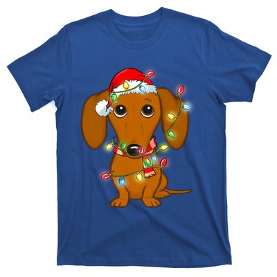 Dachshund Christmas Tree Dachshund Santa Hat Light Xmas Gift T-Shirt