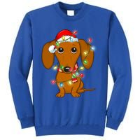 Dachshund Christmas Tree Dachshund Santa Hat Light Xmas Gift Tall Sweatshirt