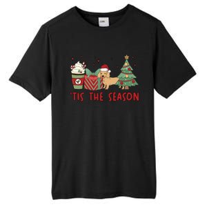 Dachshund Christmas Tis The Season Winter Weiner Dog Holiday Gift Tall Fusion ChromaSoft Performance T-Shirt