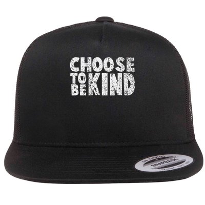 Distressed Choose To Be Kind Choose Kind Movement Flat Bill Trucker Hat