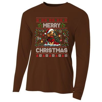 Dachshund Christmas Tree Lights Decorations Dog Lover Xmas Cooling Performance Long Sleeve Crew