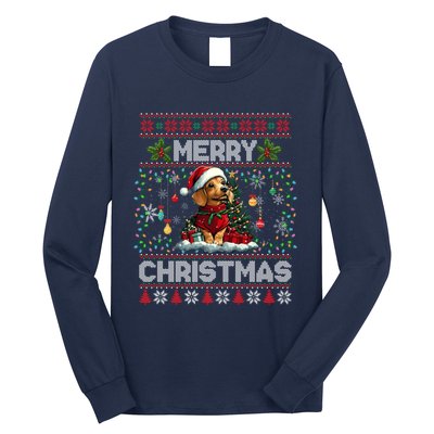 Dachshund Christmas Tree Lights Decorations Dog Lover Xmas Long Sleeve Shirt