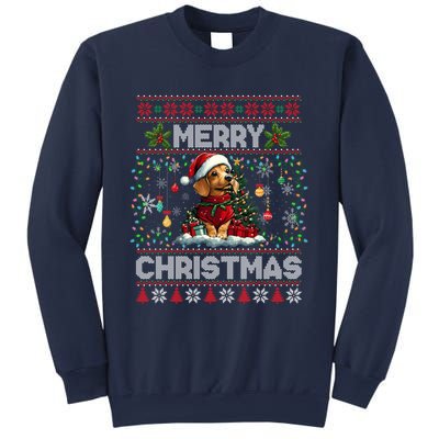 Dachshund Christmas Tree Lights Decorations Dog Lover Xmas Sweatshirt