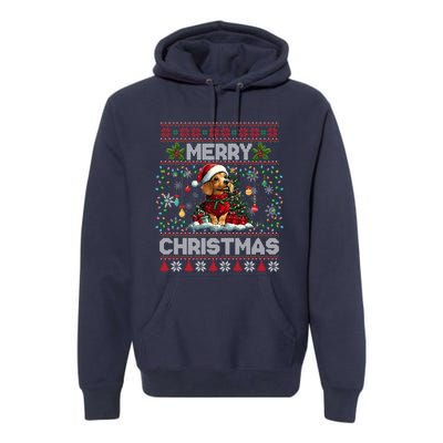 Dachshund Christmas Tree Lights Decorations Dog Lover Xmas Premium Hoodie