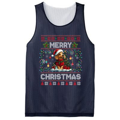 Dachshund Christmas Tree Lights Decorations Dog Lover Xmas Mesh Reversible Basketball Jersey Tank