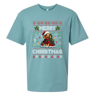 Dachshund Christmas Tree Lights Decorations Dog Lover Xmas Sueded Cloud Jersey T-Shirt