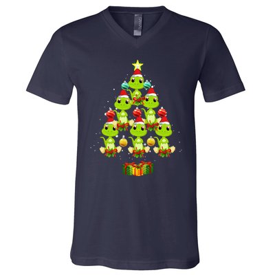 Dragon Christmas Tree Ornaments Santa Funny Xmas Pajama V-Neck T-Shirt