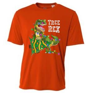 Dinosaur Christmas Tree Rex Family Matching Funny Gift Cooling Performance Crew T-Shirt