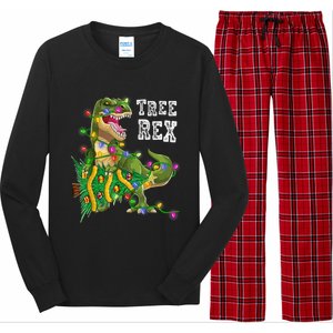 Dinosaur Christmas Tree Rex Family Matching Funny Gift Long Sleeve Pajama Set