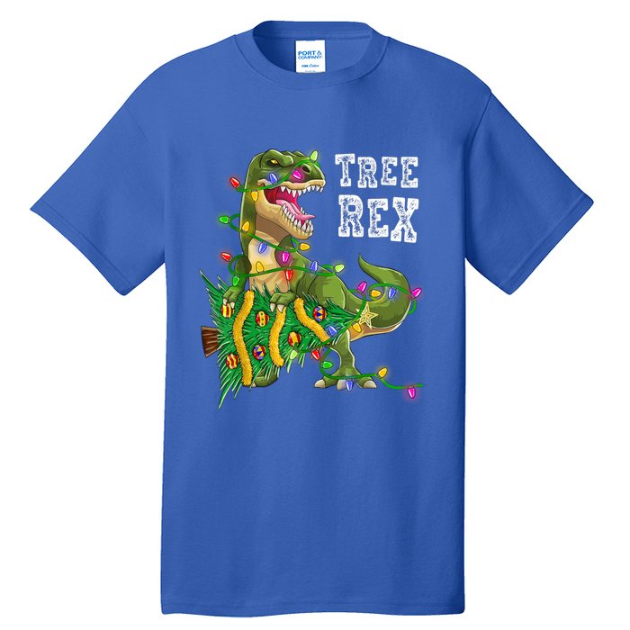 Dinosaur Christmas Tree Rex Family Matching Funny Gift Tall T-Shirt