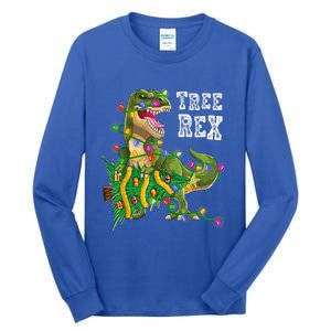 Dinosaur Christmas Tree Rex Family Matching Funny Gift Tall Long Sleeve T-Shirt