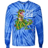 Dinosaur Christmas Tree Rex Family Matching Funny Gift Tie-Dye Long Sleeve Shirt