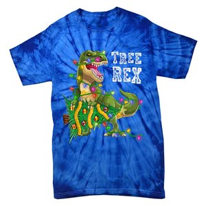 Dinosaur Christmas Tree Rex Family Matching Funny Gift Tie-Dye T-Shirt