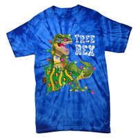 Dinosaur Christmas Tree Rex Family Matching Funny Gift Tie-Dye T-Shirt