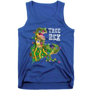 Dinosaur Christmas Tree Rex Family Matching Funny Gift Tank Top