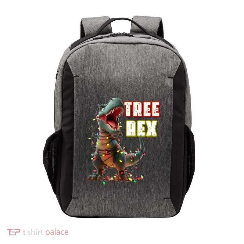Dinosaur Christmas Tree Rex Xmas Lights Gift Vector Backpack