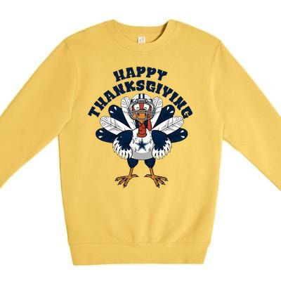 Dallas Cowboys Turkey Happy Thanksgiving Premium Crewneck Sweatshirt