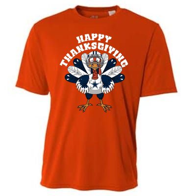 Dallas Cowboys Turkey Happy Thanksgiving Cooling Performance Crew T-Shirt