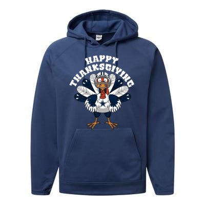 Dallas Cowboys Turkey Happy Thanksgiving Performance Fleece Hoodie