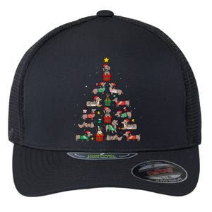 Dachshund Christmas Tree Wiener Dog Lover Christmas Flexfit Unipanel Trucker Cap