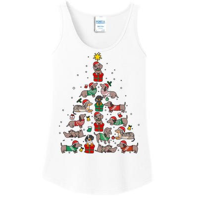 Dachshund Christmas Tree Wiener Dog Lover Christmas Ladies Essential Tank