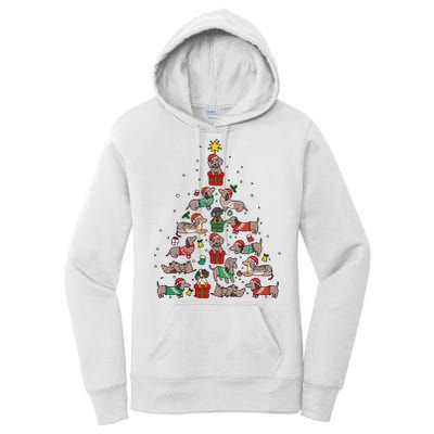 Dachshund Christmas Tree Wiener Dog Lover Christmas Women's Pullover Hoodie