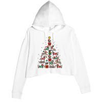 Dachshund Christmas Tree Wiener Dog Lover Christmas Crop Fleece Hoodie