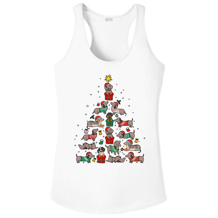 Dachshund Christmas Tree Wiener Dog Lover Christmas Ladies PosiCharge Competitor Racerback Tank