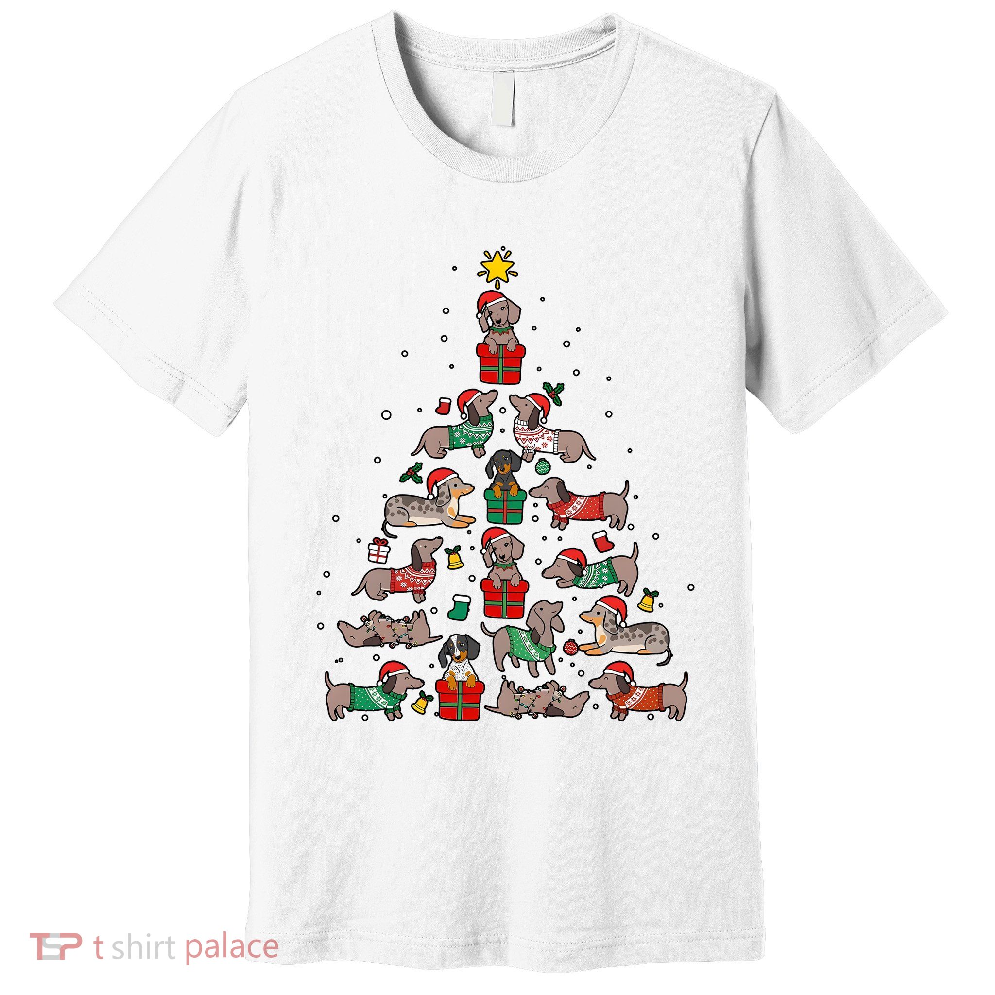 Dachshund Christmas Tree Wiener Dog Lover Christmas Premium T-Shirt
