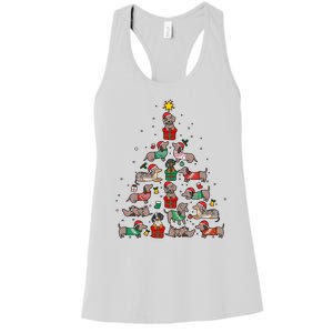 Dachshund Christmas Tree Wiener Dog Lover Christmas Women's Racerback Tank