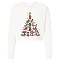 Dachshund Christmas Tree Wiener Dog Lover Christmas Cropped Pullover Crew